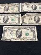Lot of (5) Ten Dollar Bills