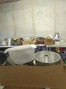 Baking and Cooking Assortment: Cake Carrier, Bundt Pan, Saucepans, Better Homes and Gardens Mugs, Grater & Thermometer