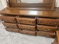 Nine-Drawer Dresser with Mirror and Nightstand