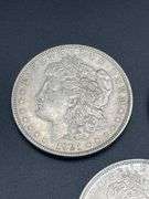 FIVE MORGAN SILVER DOLLARS