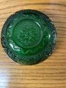 Set of 19 Green Depression Glass Bowls with Floral Design