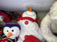 Assorted Holiday Plush Toys and Pillow