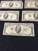 Lot of Five $10 United States Federal Reserve Notes