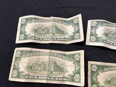 Group of Ten Dollar Bills
