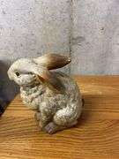 Bunny Crossing Yard Sign and Bunny Figurine