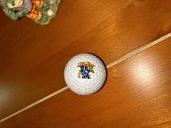 Golfing Memorabilia Lot - Balls, Figurines, and Crowfield Glass