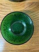Set of 19 Green Depression Glass Bowls with Floral Design