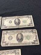 Group of Five US $20 Federal Reserve Notes
