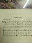 Framed Print of Church and Amazing Grace Sheet Music