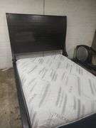 QUEEN SIZE FARMHOUSE STYLE BED - HEADBOARD WITH FOOTBOARD AND RAILS AND SLATS MATTRESS WILL BE GIVEN TO BUYER IF WANTED