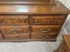 Nine-Drawer Dresser with Mirror and Nightstand