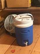 Lasko Fan and Rubbermaid Water Cooler