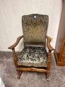 Upholstered Wood Frame Rocking Chair