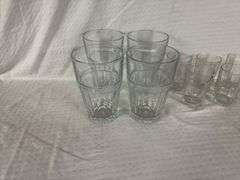 Set of 9 Glass Drinking Glasses