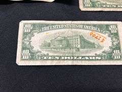 Group of Ten Dollar Bills