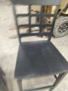 SET OF 2 BLACK BAR STOOLS WOOD - 30 INCHES FLOOR TO SEAT
