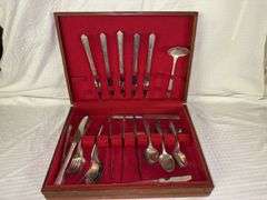 Silverware Set in Wood Case