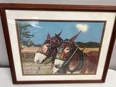 Steve St. Clair Framed Art Print of Mules