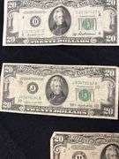 Lot of Five $20 Federal Reserve Notes