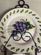 Decorative Fruit Plate Trio with Metal Display Stand