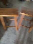 SET OF 2 SADDLE SEAT BAR STOOLS - 29 INCHES FLOOR TO SEAT