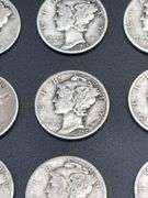 TWELVE MERCURY DIMES