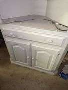 White Painted Corner Display Cabinet