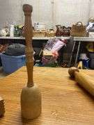 Wooden Kitchen Utensils: Meat Tenderizer, Masher, and Rolling Pin