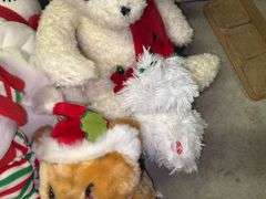 Assorted Holiday Plush Toys and Pillow