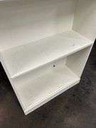 White Painted Wood Bookshelf with Decorative Panels