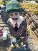 Concrete Golf Caddy Lawn Statue