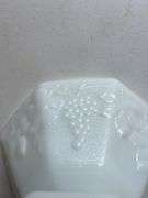 Milk Glass Footed Bowl with Grape Design