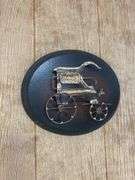 Framed Amish Country Print with Metal Carriage Wall Decor