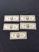 Lot of Five $20 Federal Reserve Notes