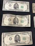 Lot of Ten $5 United States Silver Certificate Notes