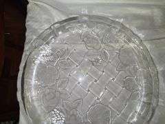 Set of 3 Clear Glass Serving Trays