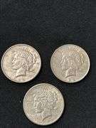 Three 1922 Peace Silver Dollars