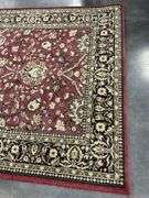 Floral Pattern Rug - Burgundy, Black, and Beige