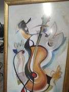 GEE CLEF FRAMED PAINTING - 22X42