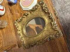 Assorted Decorative Collectibles: Framed Art, Mini Red Wagon, Floral Plaque, and More