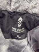 WOMENS- FREE COUNTRY- SIZE X-LARGE- LONG- BLACK DOWN- HOODED- PUFFER JACKET-