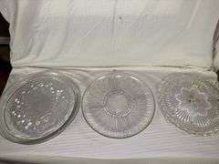 Set of Three Glass Serving Platters