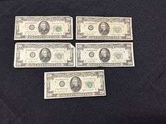 Lot of Five $20 Bills