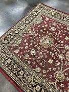 Floral Pattern Rug - Burgundy, Black, and Beige