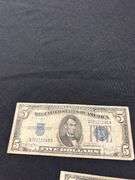 Three 1934 Series $5 Silver Certificate Notes
