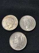 Three 1923 Peace Silver Dollars