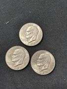 1974 Eisenhower "Ike" Silver Dollar Coins - Lot of 3