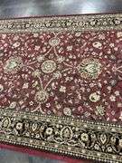 Floral Pattern Rug - Burgundy, Black, and Beige