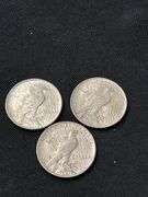 Three 1922 Peace Silver Dollars