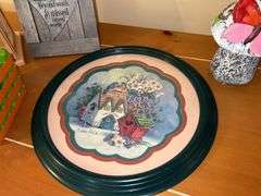 Assorted Home Decor Items: Lantern, Framed Art, Planter, Figurines, and Shoes